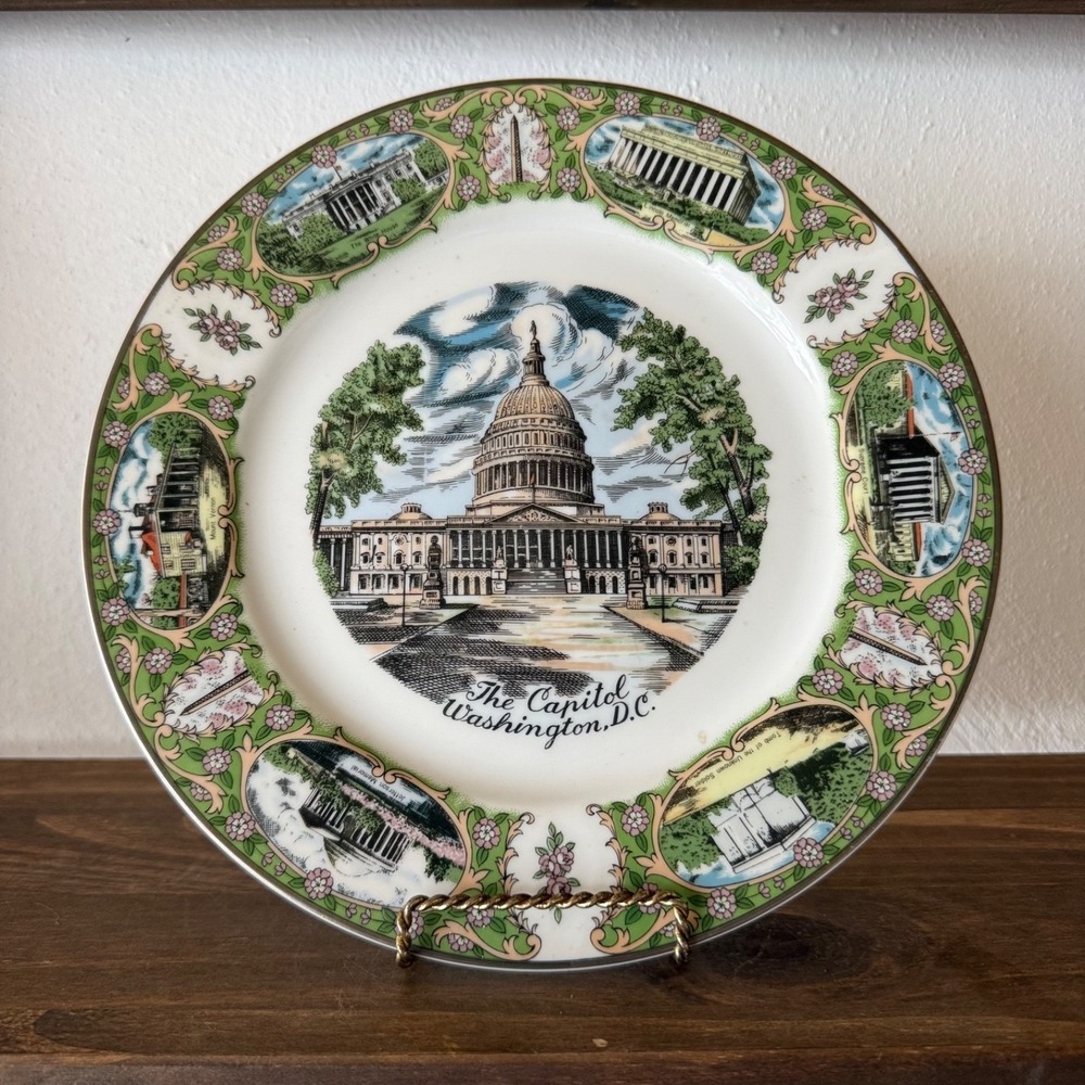 Vintage Washington DC Capitol Decorative Plate Made in Japan Souvenir Wall Decor